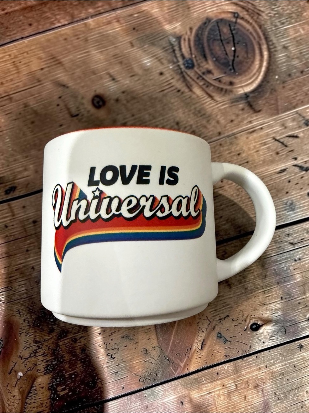 Affirmation Mug Lot 4 Retro Rainbow Love Is Universal Positive Vibes Celestial